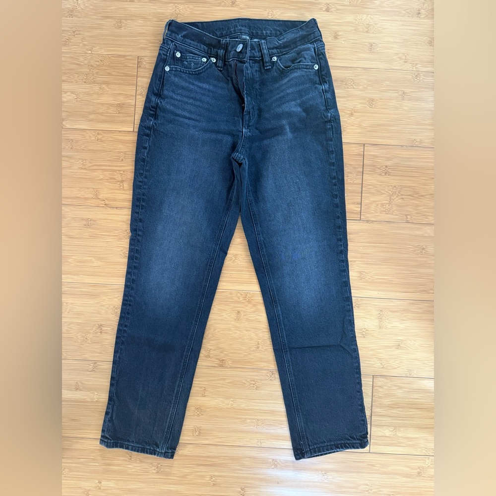 American Eagle Women's Black Jean Straight Leg High-Rise